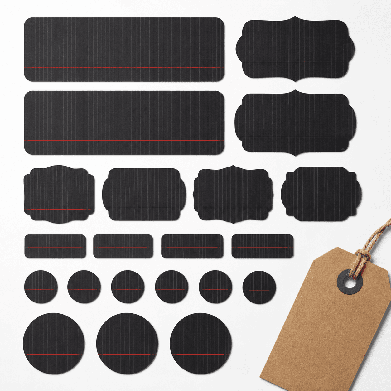 Charcoal Label Sheet Set